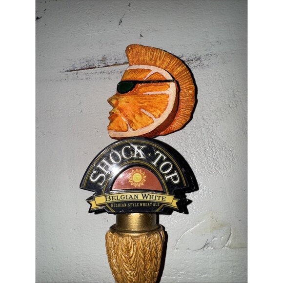 Lot Of 2 Shock Top Beer Tap Pulls Handles Spring Heat Spiced Wheat 10" & 12" - Picture 5 of 16
